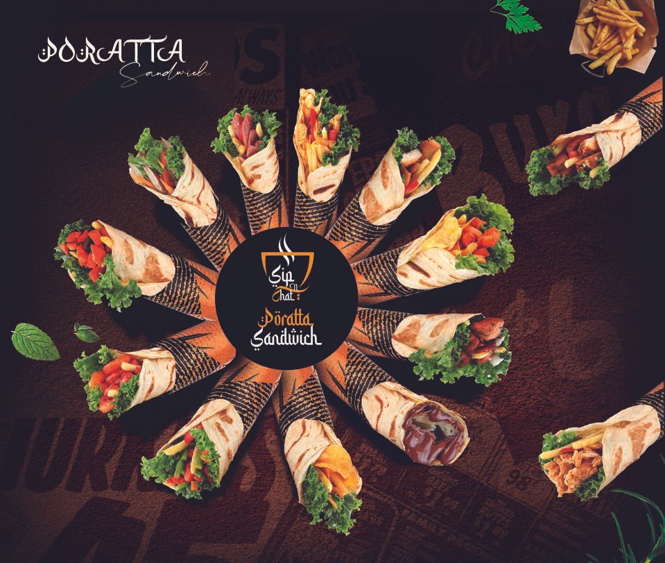Sip N Chat porotta sandwich selection